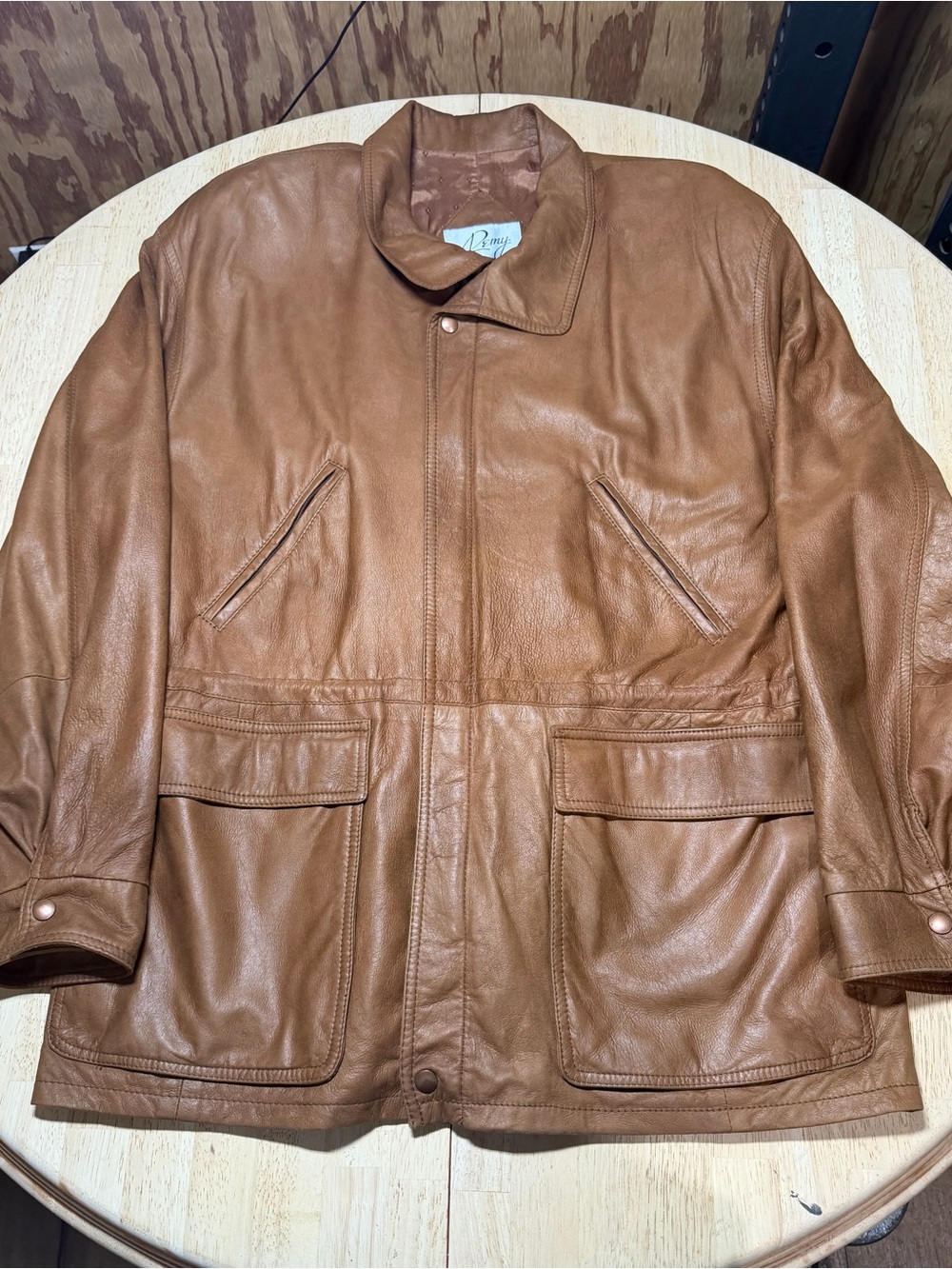 Vintage Remy Leather Field Jacket Buttery Lambskin Made USA Saks Fifth Avenue 42